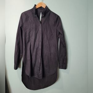Thom Krom Black Minimalist Lagenlook Cotton Button Down Shirt Dress Size S